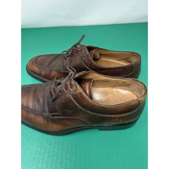 Mens Nuvola By Santoni Brown Leather Cap Toe Comfort Dress Oxfords Size 8.5 - Picture 3 of 7